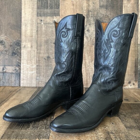 Lucchese 1883 Black N7496R4 Western Cowboy Boots Mens 11 D - Picture 3 of 12